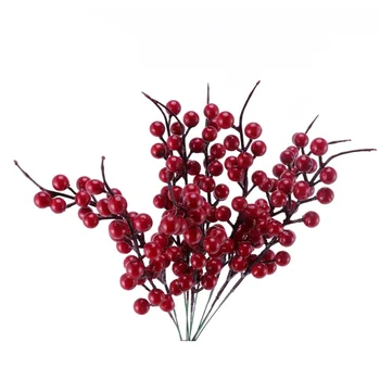 

10Pcs Artificial Red Berry Bright Realistic Xmas Berry Decor for Home