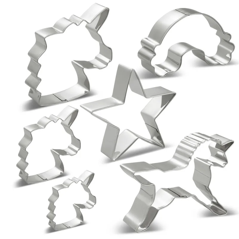 

8 Styles Stainless Steel Mermaid Unicorn Head Cookie Cutter And a variety of Fondant Cutter Baking Cookie Mold Biscuit Mould