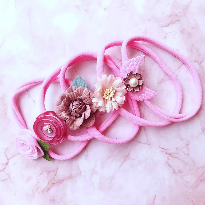 Warmom комплект из 5 предметов; головной убор для маленьких девочек; модная эластичная повязка принцессы с бантом и цветами; Бандо; аксессуары для волос; подарок