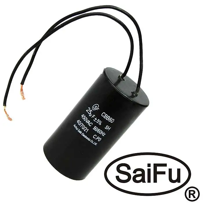 Конденсатор пусковой CBB60 25uF 450V WIRE (SAIFU) | Электронные компоненты и принадлежности