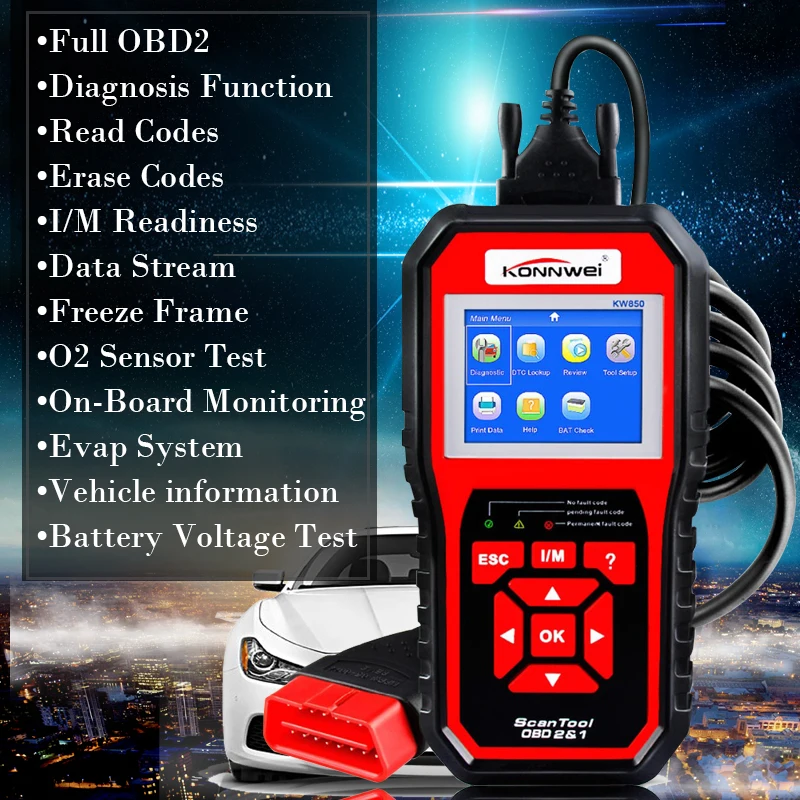 

Full Function Car Fault Code Reader Engine Check Scanner Diagnostic Tool OBD2 Car Diagnostics Multi-languages Universal Car Tool