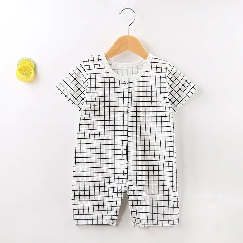 0-24 Months Baby Romper Summer Striped Short Sleeve Cotton Jumpsuit For Newborn Baby Girls Casual Romper Baby Boys Clothes coloured baby bodysuits