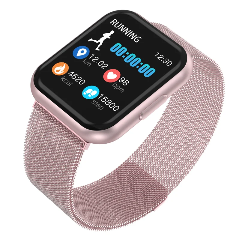 steel pink Ravi розовые умные часы для женщин T88 спортивные часы с шагомером сердечного ритма фитнес-трекер Смарт-браслет часы черные мужские часы - Цвет: steel pink