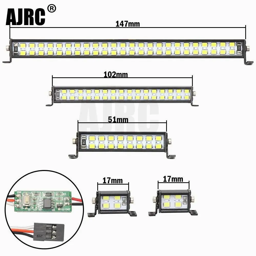 

Metal shell bumper searchlight suitable for 1/10 climbing car Trax TRX4 TRX6 Axial SCX10 D90 D110 roof light Spotlight