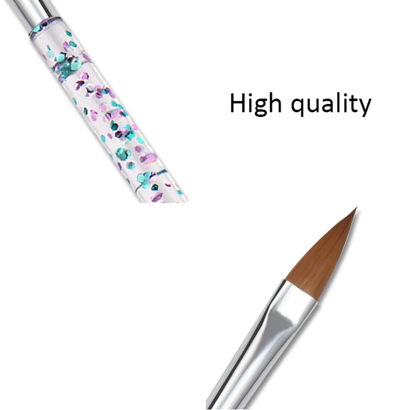 5 шт./компл. нейлоновая щетка для ногтей Стразы ручка дизайна кисти Лаки набор