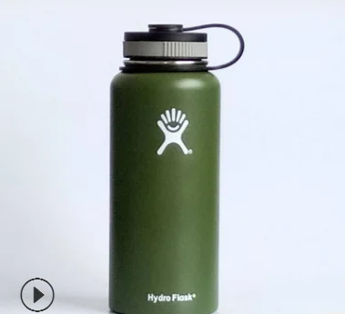 Армейский зеленый Рождество 18 унций/32 унций/40 унций стакан колба с вакуумной изоляцией фляга из нержавеющей стали бутылка для воды с широким горлом на открытом воздухе спортивная бутылка - Цвет: Армейский зеленый