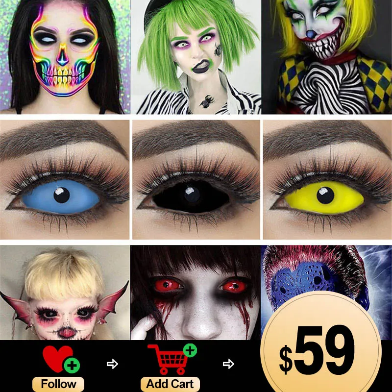 Контактные линзы для белочной оболочки глаза в стиле свяжитесь Хэллоуин Косплэй