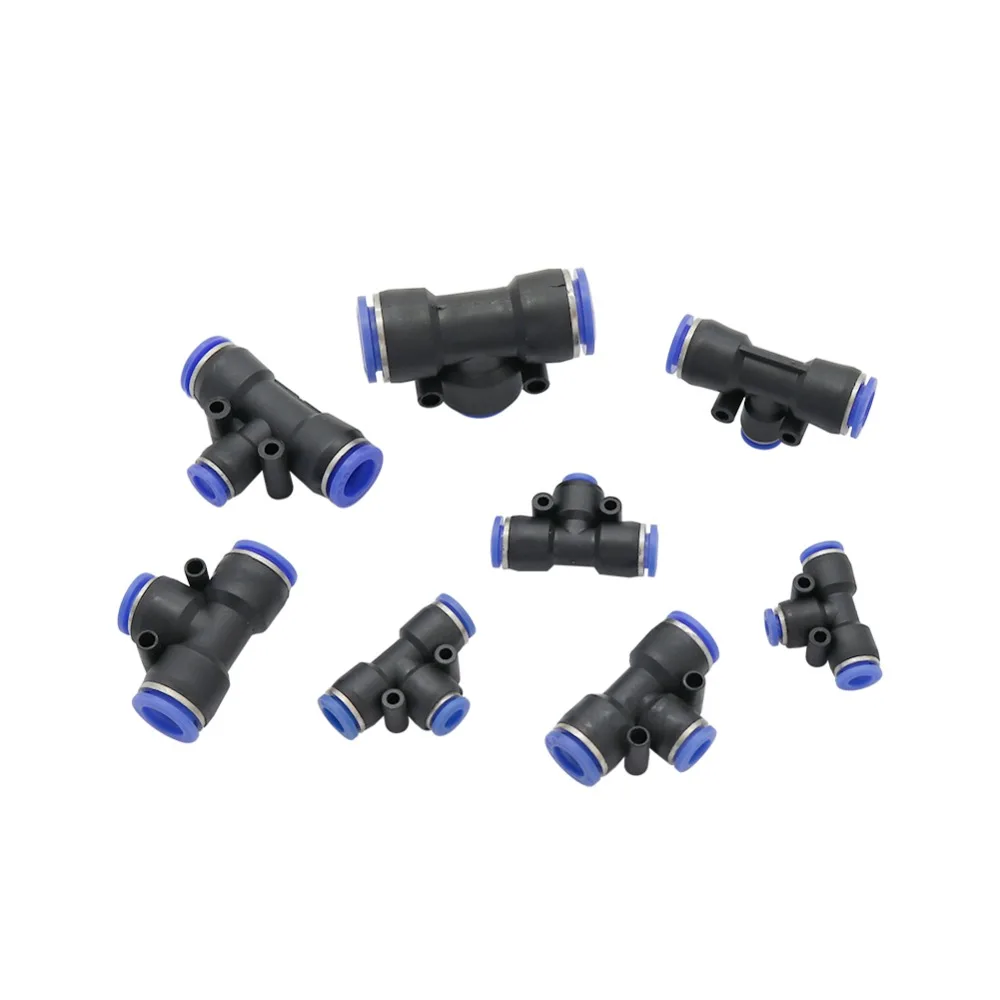 40pcs T shaped 4/6/8/10/12/16mm Port Interface 3 Way Quick Access Push-in Water pipe Connector Garden Misting Irrigation Joints