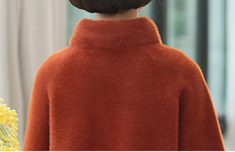 Осень-зима, женский полосатый каждодневный свободный укороченные кардиганы среднего возраста из искусственного меха норки, толстый свитер, куртка, плюс размер 5XL Z93