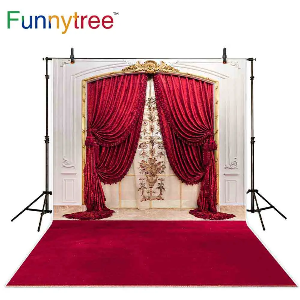 Funnytree фон для фотосъемки свадебные арки занавески крытый красный ковер