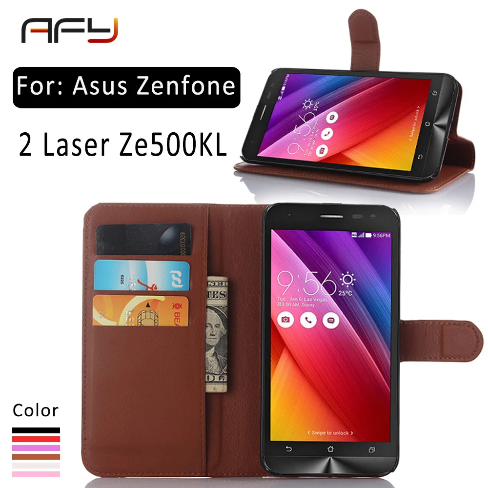 AFY чехол со слотом для карт флип-чехол-кошелек Asus Zenfone 2 Laser Ze500KL кожаный из
