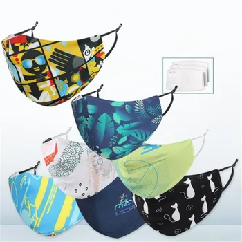 

Summer Silk Mask Reusable Face Mouth Mask PM2.5 Filter Anti-Dust Fog Pollution masque Adult Washable Woman Man Cycling Masks