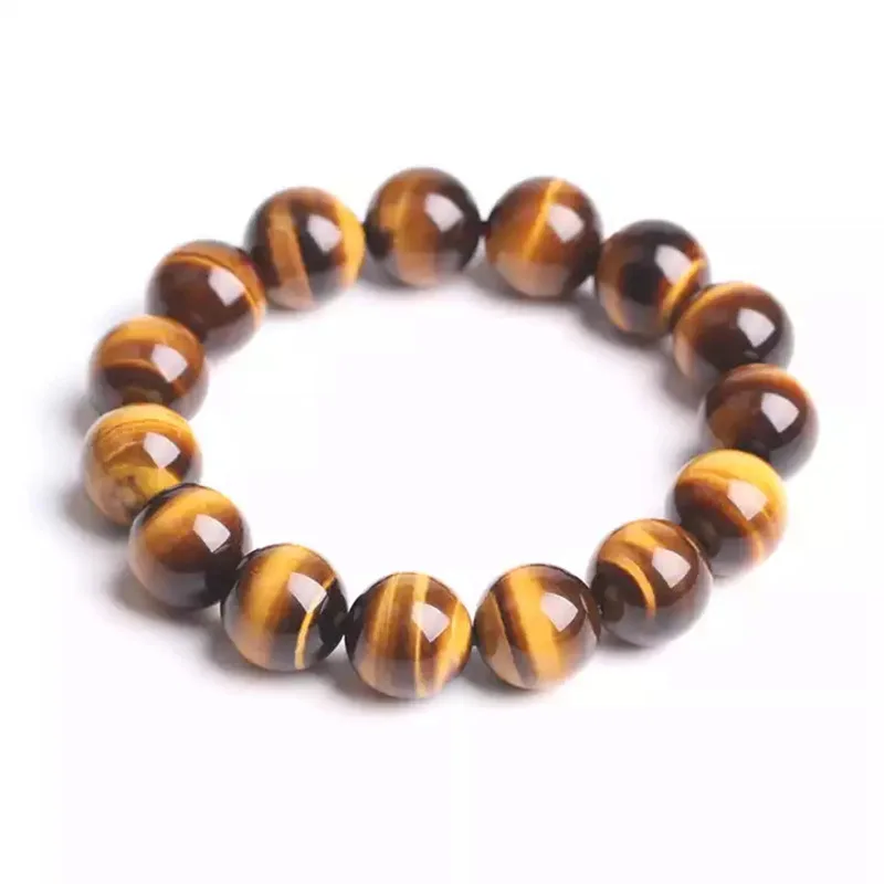 Fashion Tiger Eye Bracelets Men 5A 20mm Nature Beads Bracelets for Women Natural Stone Braslet For Man Handmade Jewelry Pulseras - Image 6