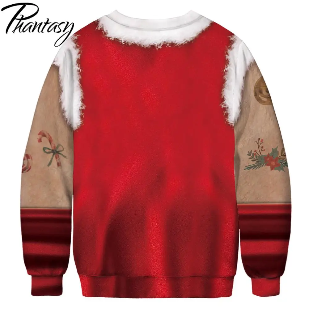 Phantasy Merry Christmas 3D принт грудь волосы толстовки кофты для мужчин/женщин Санта Клаус спортивный костюм