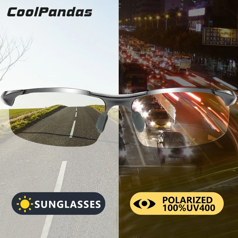 Солнцезащитные очки CoolPandas мужские фотохромные брендовые алюминиево магниевые