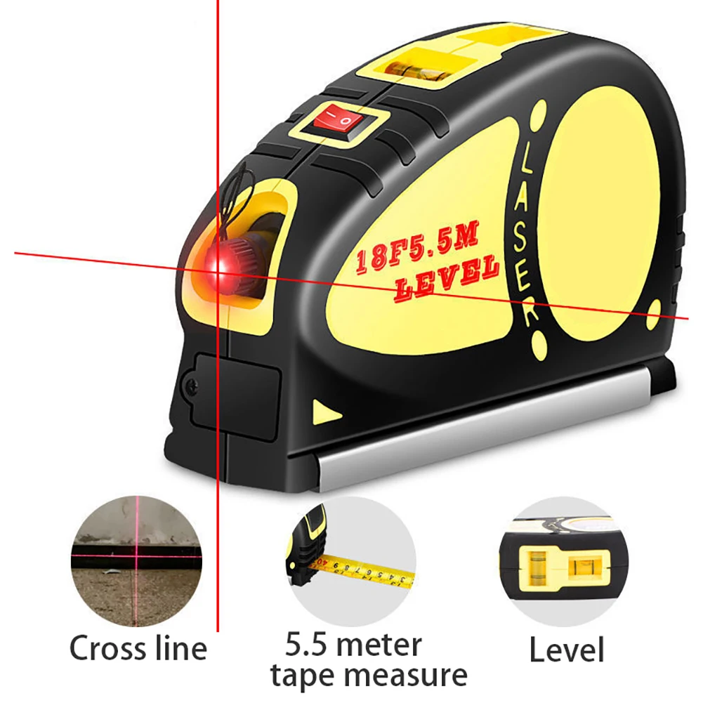 

Mini Vertical Level Line Lasers Multipurpose Laser Horizon Vertical Measure Tape Aligner Bubbles Ruler Measuring Gauge Tool