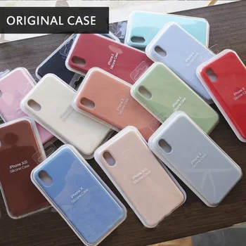 

Luxury Silicone Phone Case for Apple iPhone 11 Pro MAX XS XR 7 8 6S Plus 8Plus 11Pro Liqiud Soft Brand Cover Coque