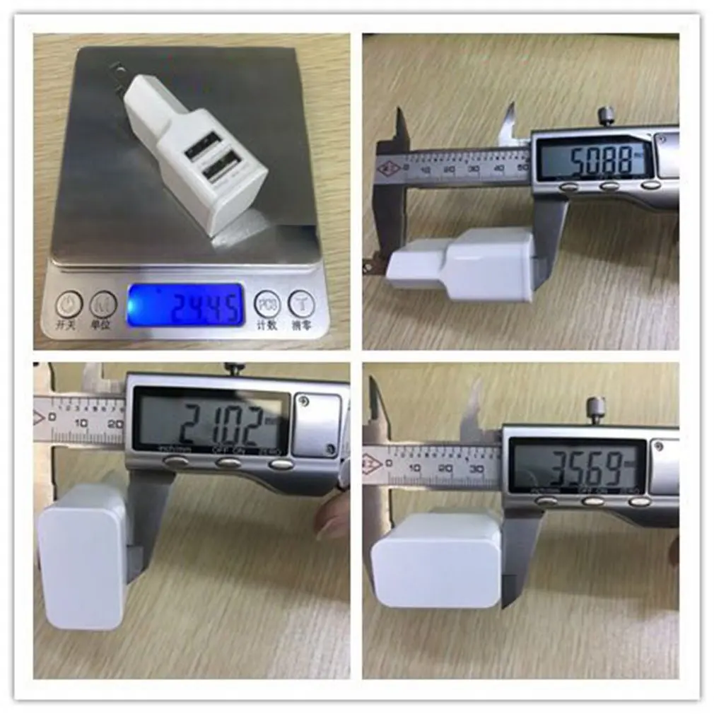 1A Portable Dual USB Power Adapter Mobile Phone Charger Electrical Socket Travel Smart Matching Charger Adapter For Smartphone