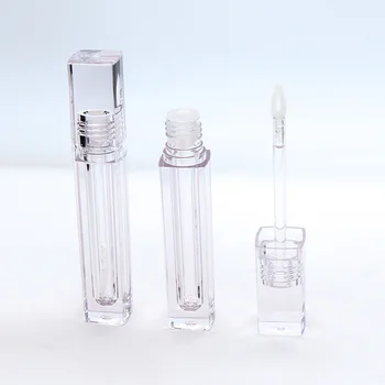 

5.5ml Square Shape Empty Refillable Lip Glaze Bottle Clear Travel Split Charging DIY Makeup Samples Vials Container DW