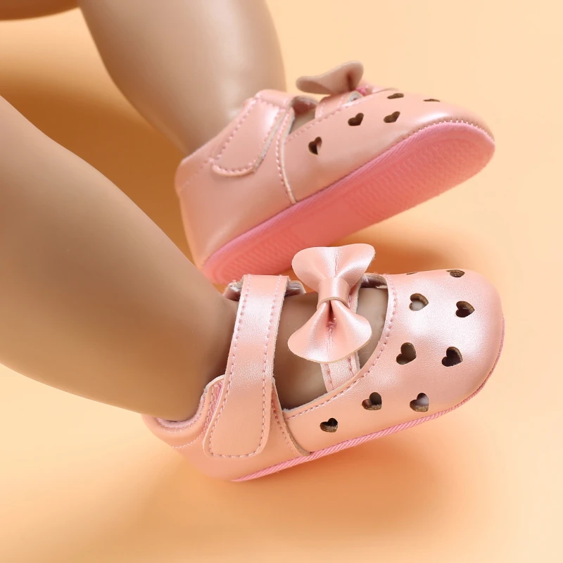 Newborns Fashion Solid Color Casual Shoes Princess Shoes Soft-soled Sneakers 0-18 Months Baby Bed Shoes Baby Walking Shoes
