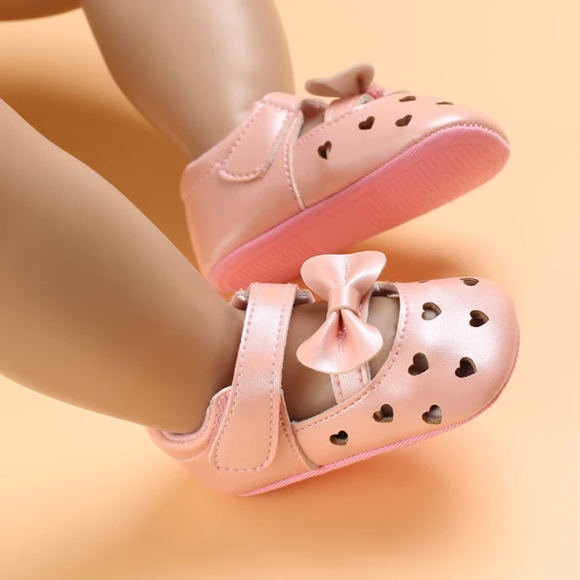Newborns Fashion Solid Color Casual Shoes Princess Shoes Soft-soled Sneakers 0-18 Months Baby Bed Shoes Baby Walking Shoes C-478