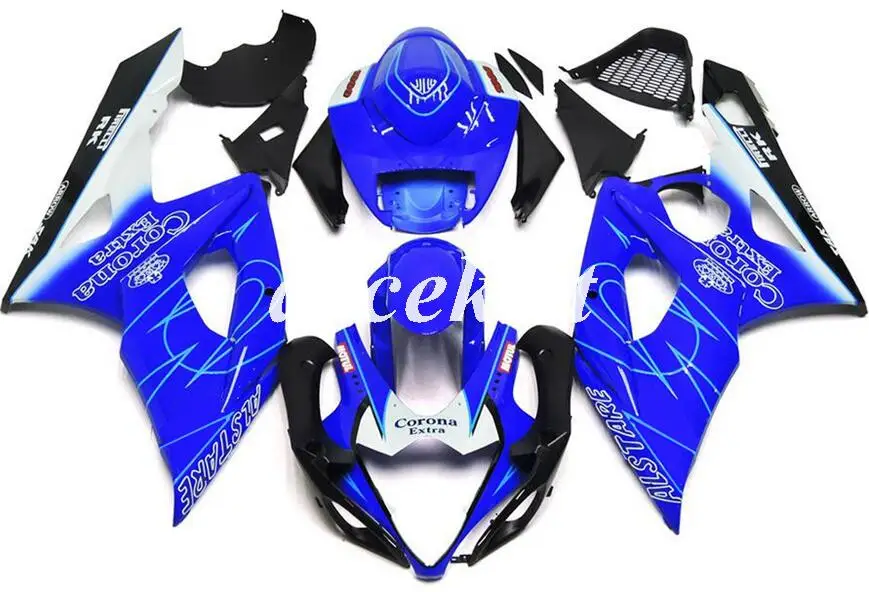 

Injection Mold New ABS Full Motorcycle Fairings Kit For Suzuki GSXR1000 GSXR-1000 K5 05 06 2005 2006 body set blue white