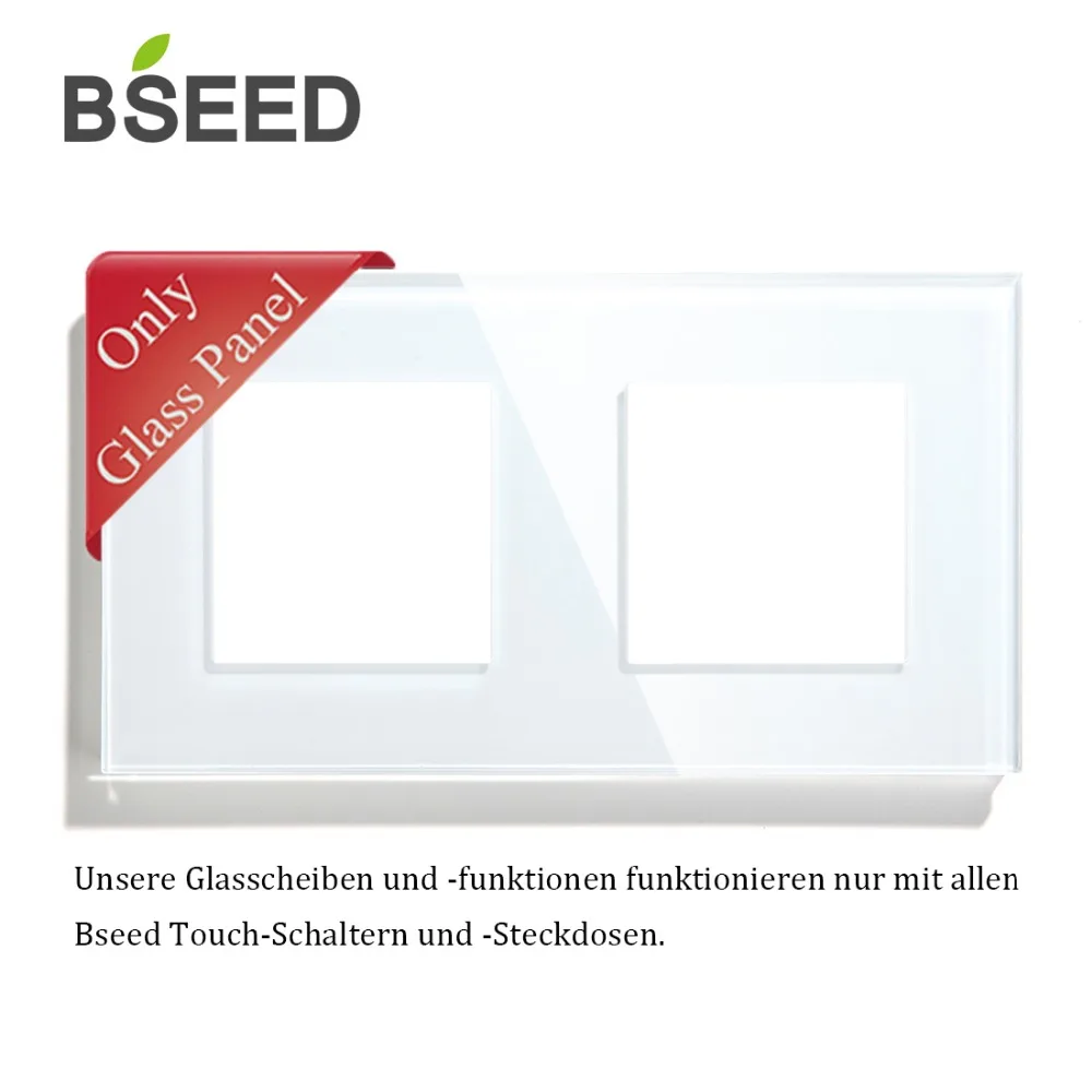 BSEED Хрустальная стеклянная панель 157 мм Жемчуг белый черный Глобен для стены двойная розетка только стеклянная панель