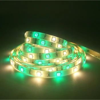 

RGB+W LED Strip lights 12V 5M Flexible Tape IP65 Waterproof light flash automatically RGBW Colorful strip light with adapter