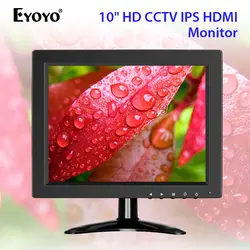 Eyoyo 10 дюймов ips HD 1024x768 CC ТВ монитор безопасности HDMI маленький ТВ и компьютер дисплей для ПК ЖК-экран 4:3 с BNC HDMI VGA AV