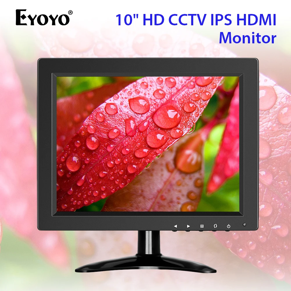 

Eyoyo 10 inch IPS HD 1024x768 CCTV Security Monitor HDMI Small TV & Computer Display for PC LCD Screen 4:3 with BNC HDMI VGA AV