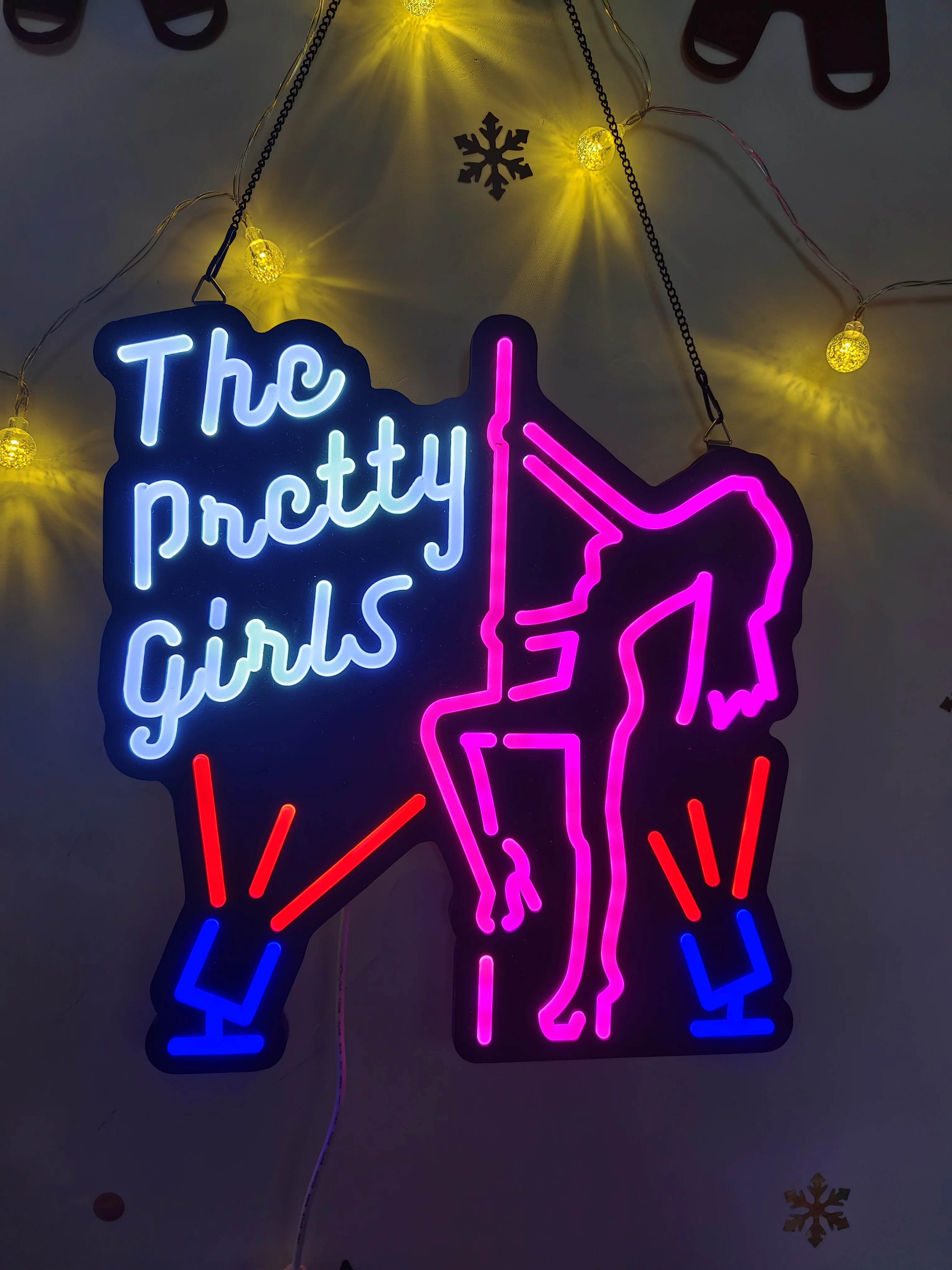 

Неоновые светильники Pretty Girls, ультратонкий дизайн, розовая светодиодная неоновая вывеска подходит для украшения дома, офиса, бара, комнаты отдыха Ga