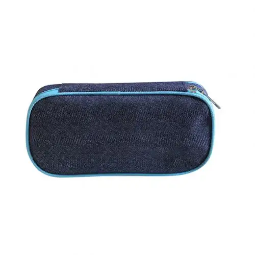 Dark Blue Шикарный школьный Карандаш Чехол сумка большой Ёмкость холст ручка коробки канцелярские принадлежности, школьные принадлежности - Цвет: Dark Blue