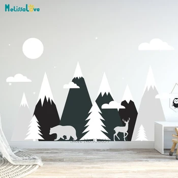 

Big Size Mountains Wall Decal Baby Kids Nursery Room Adventure Theme Decor Playroom Removable Vinyl Wallpaper BA482-2