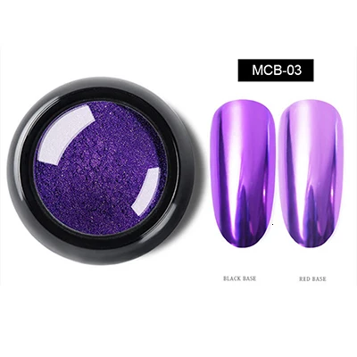 Сиящие мелкие блестки для ногтей блестящие хромовые блестки порошок пигмента для ногтей Дизайн ногтя маникюрные зеркальные блестки 0,5 г NMCB - Цвет: MCB-03