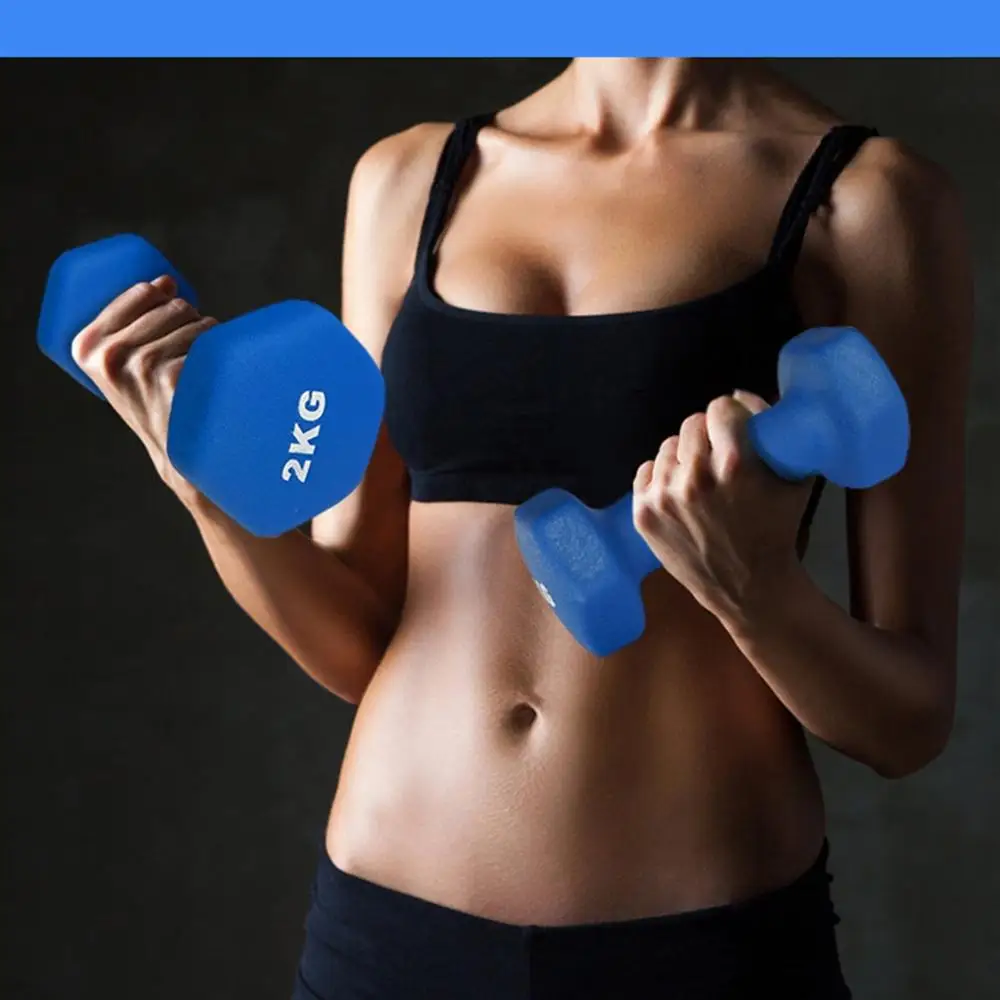 Hexagonal Frosted Dumbbell for Women, Schoolgirl and Child, Aerobics, Crossfit Gym, Fitness Exercise, Workout, 1 Pc, 1.5kg, 1kg