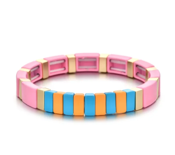 Hot Sale New Stacking Enamel Colour Unisex Bracelets Colorful Fashion Bangles for Men Copper Alloy Sport Bracelet Femme - Окраска металла: 12