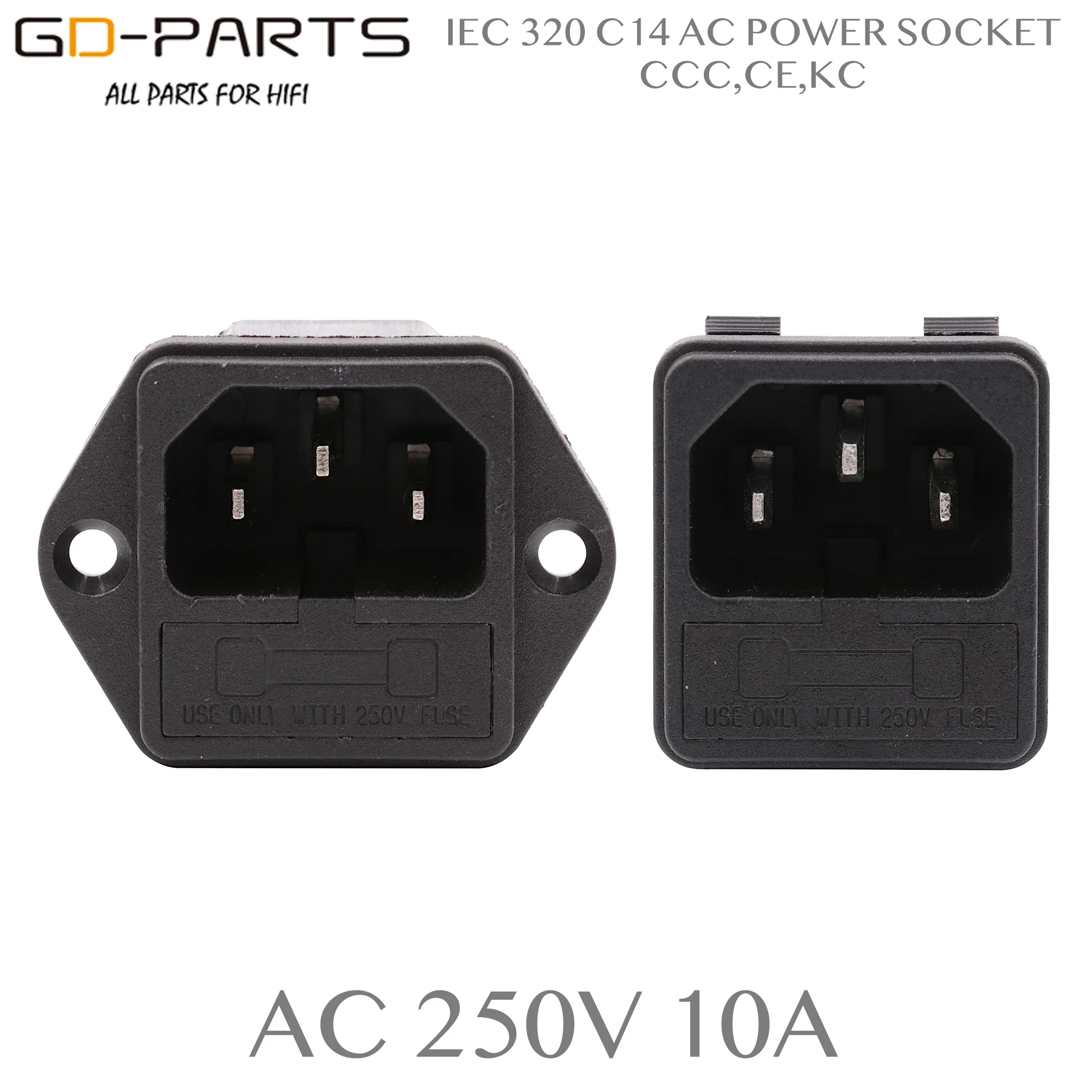 3 Pin IEC 320 C14 Enchufe Macho Fusible conector de alimentación de CA de zócalo Panel soh ^ dm 