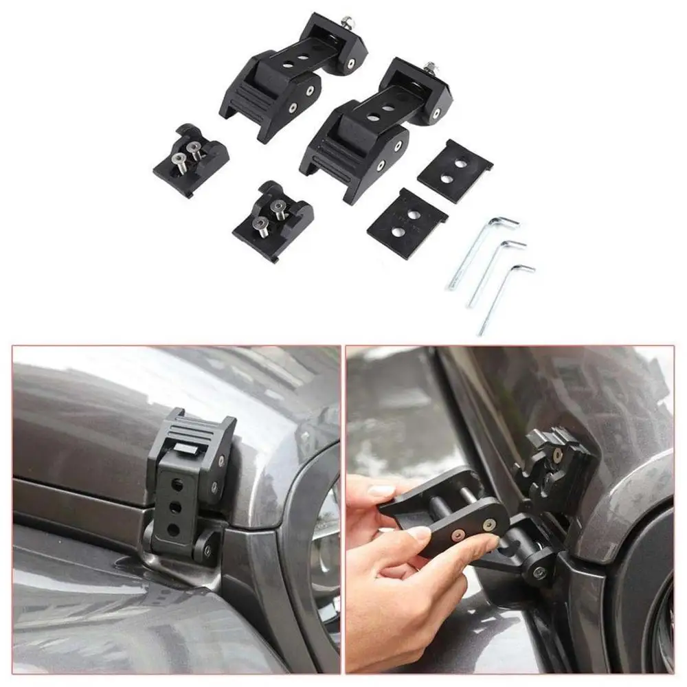 

For Jeep Wrangler Jl Jlu 2018 2019 Cover Lock Buckle Round Hole Car Engine Cover Latch Safety Lock Car Supplies