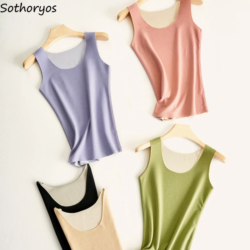 Women Thermal Underwear Tops Solid Sleeveless Tanks Thicken Warm Winter Clothing Undershirt Seamless Female Skinny Body Shaped |
