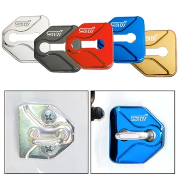 

4pcs Car Door Lock Cover For Subaru STI Impreza Liberty Forester Outback Legacy Stainless Steel Door Lock Cover Protection Cap
