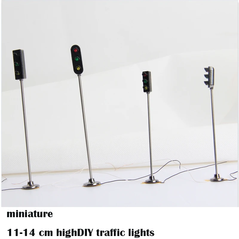 

miniature 11-14 cm high DIY traffic lights Sand table model traffic lights Model of 3V Luminescent LED Lamp