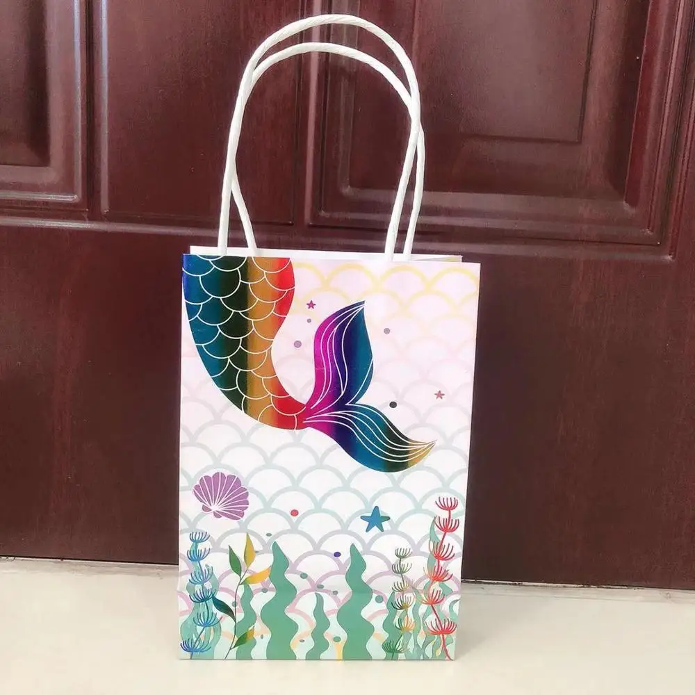 Multicolor 2 5 шт./компл. хвост русалки крафтовый бумажный пакет бумажный подарочный пакет мешок детский душ Подарочная коробка конфет вечерние сувениры свадебные принадлежности - Цвет: Multicolor 2