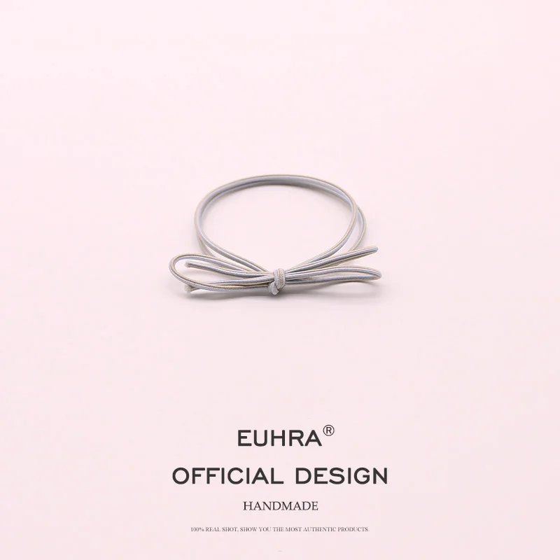 EUHRA, 6 цветов, эластичные резинки для волос, блестящий базовый галстук-бабочка, высокая эластичность, повязка для волос для женщин и девочек, детские аксессуары для волос, резина - Цвет: Color F