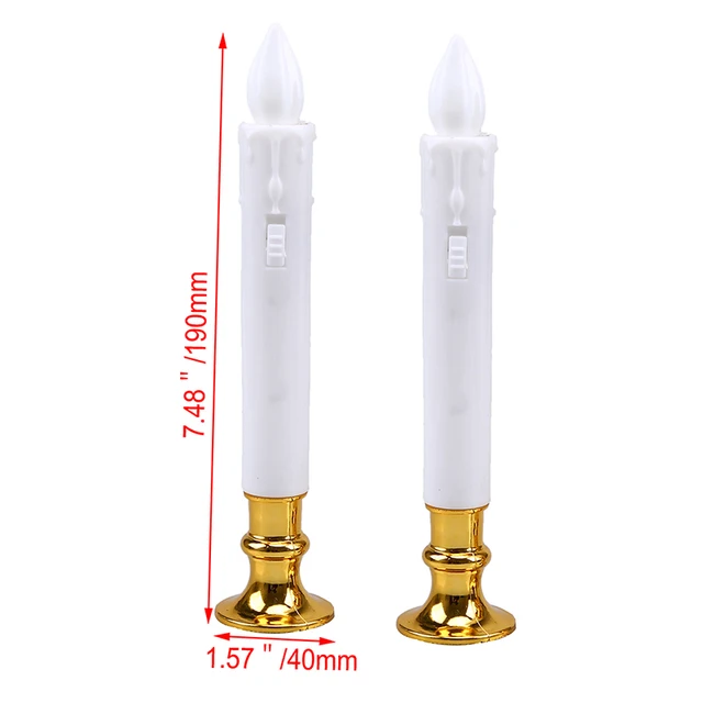 2 db Led Gyertyák Lámpa Láng Nélküli Fény Eltávolítható Alapbiztonsági Hosszú Fénye Otthoni Vacsora Karácsonyi Dekorációhoz - Image 3