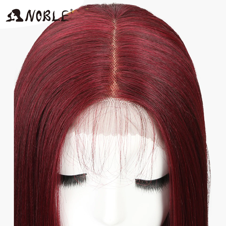 Noble Cosplay Long Straight Synthetic Lace Wigs For Women 26Inch Middle Part High Temperature Fiber Synthetic Lace Wig