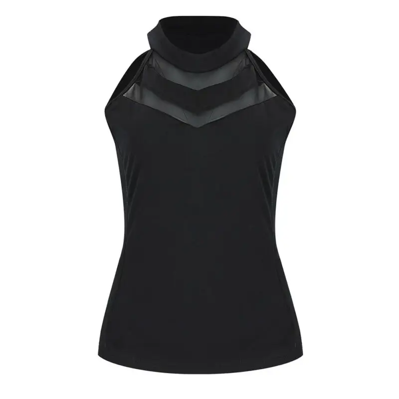 Hirigin Womens Sheer Mesh Top Ladies Halter Sleeveless See Through