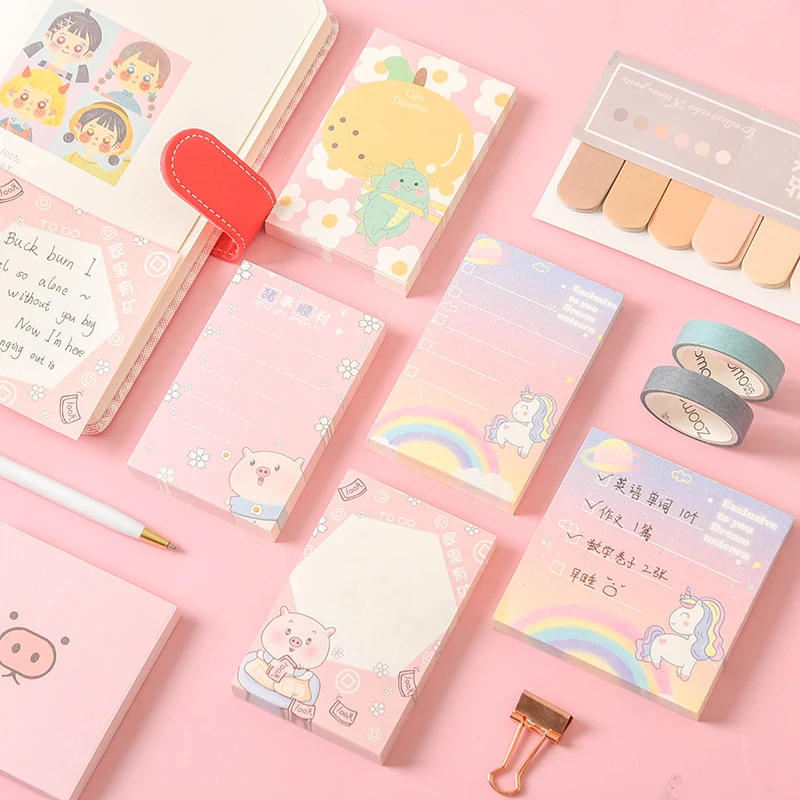 

5PCS/LOT unicorn dinosaur series tearing portable paper memo pad