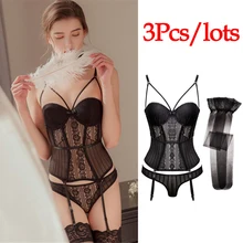 Женский кружевной корсетный корсет, сексуальный маленький грудь, стальная пластина, комплект с бюстгальтером, комплект нижнего белья пуш-ап, одежда для похудения