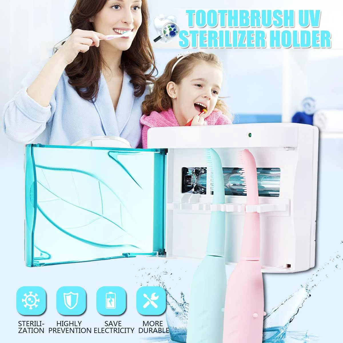 

Antibacteria UV Light Sterilizer Toothbrush Toothbrush Holder Cleaner Disinfection Automatic Toothpaste Dispenser Sterilizer