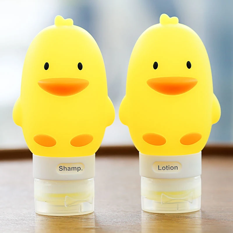 yellow duck(100ml) Переносная Бутылка для путешествий, силиконовая бутылочка для геля и лосьона для душа, многоразовые Бутылочки для хранения - Цвет: yellow duck(100ml)